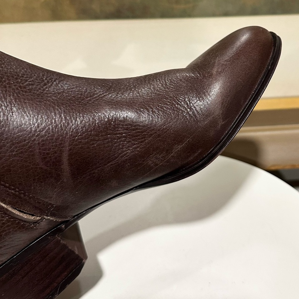 🌸SARTO by FRANCO SARTO 🌸 Brown Leather Round Toe Ankle Bootie Size: 8.5 - Picture 10 of 16